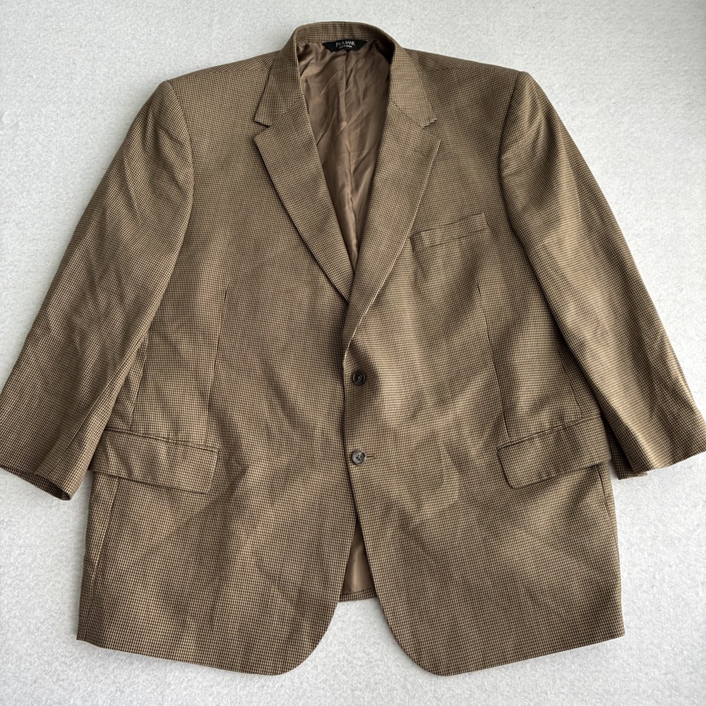 Jos. A Bank Men's Brown Houndstooth Wool Blazer 52R Sport Coat Suit Jacket